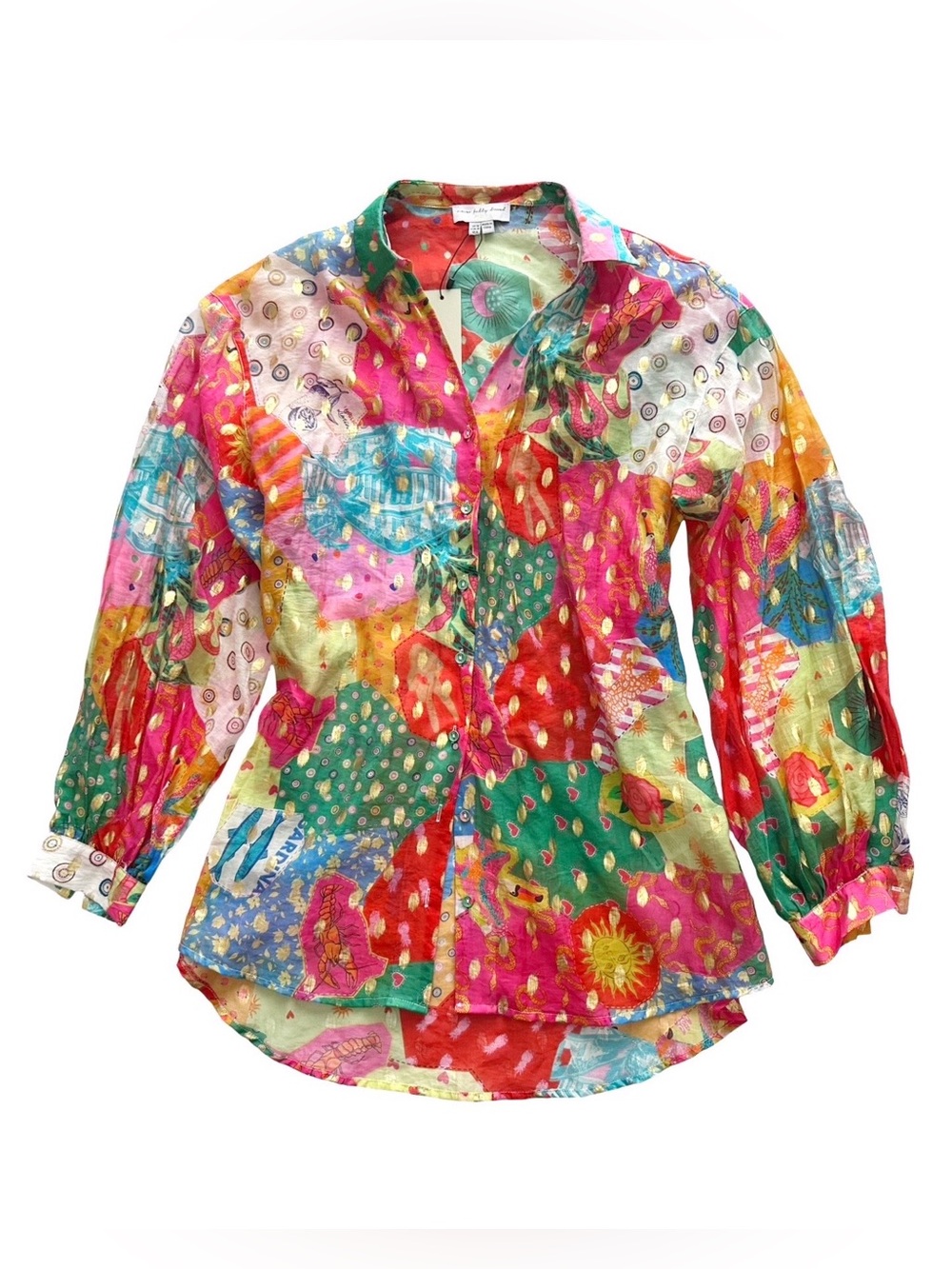 Never Fully Dressed Bizarre Printed Oversized Shirt size 6 NWT